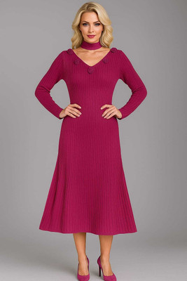 KIYAN NXT GENE Women A-line Purple Midi/Calf Length Dress