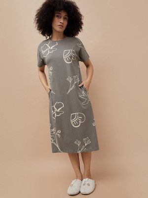 Ginger by Lifestyle Women Maxi Grey Midi/Calf Length Dress