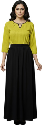 HANG N HOLD Women Fit and Flare Black Maxi/Full Length Dress