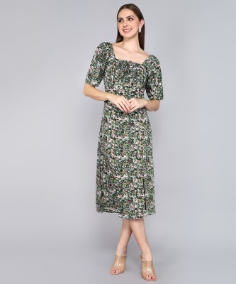 IQRA ENTERPRISE Women A-line Green Dress