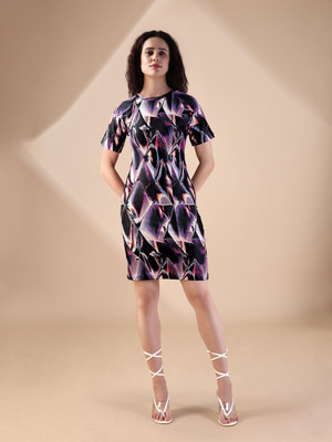 MILOST Women Bodycon Multicolor Above Knee/Mid Thigh Length Dress