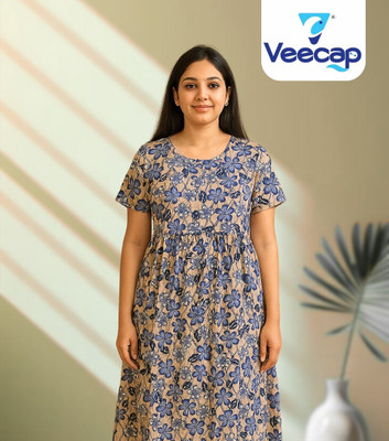 Veecap Women Gown Multicolor Maxi/Full Length Dress