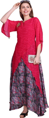 Elthia Women Gown Multicolor Ankle Length Dress