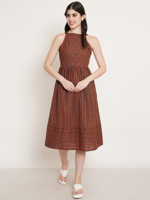 JAPER KURTI Women A-line Multicolor Below Knee Dress