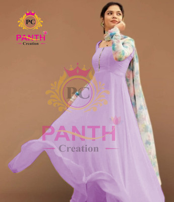 Panth Creation Women Solid Anarkali Kurta(Multicolor)