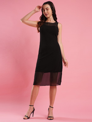 Globus Women Bodycon Black Midi/Calf Length Dress