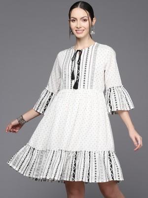 Indo Era Women A-line White Dress