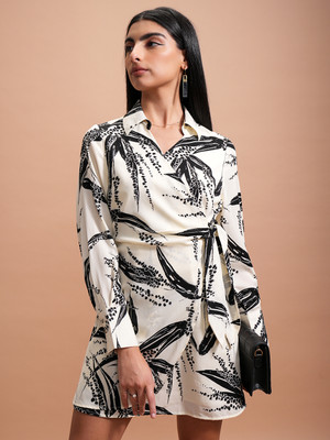 Tokyo Talkies Women Shirt White Above Knee/Mid Thigh Length Dress