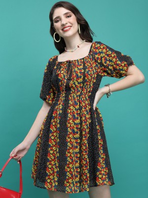 KETCH Women Fit and Flare Multicolor Dress