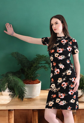 PATER Women Bodycon Black Knee Length Dress