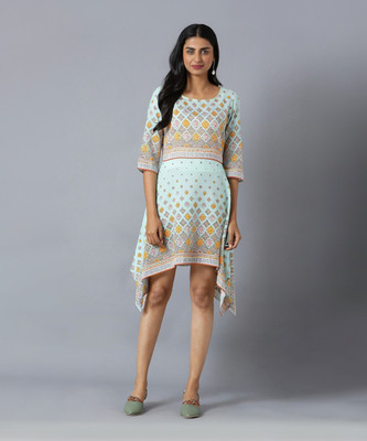 Aurelia Women Ethnic Dress Green Above Knee/Mid Thigh Length Dress