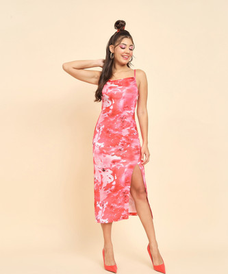 TANDUL Women Bodycon Multicolor Knee Length Dress