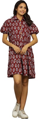 Ravaiyaa - Attitude Is Everything Women Fit and Flare Maroon Dress