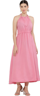 Shyammc Women Maxi Pink Full Length Dress