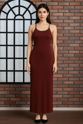 OOTDFY Women Bodycon Maroon Mini/Short Dress