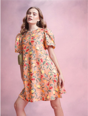 Dressberry Women A-line Orange Mini/Short Dress