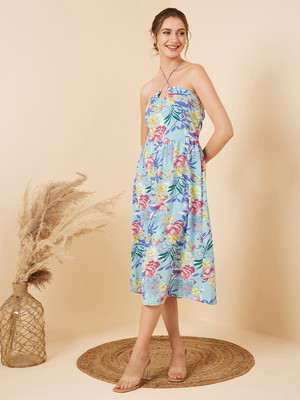 RARE Women A-line Multicolor Midi/Calf Length Dress