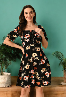 PATER Women A-line Multicolor Knee Length Dress