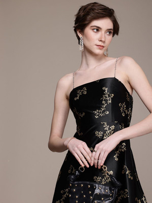 bebe Women A-line Black Mini/Short Dress