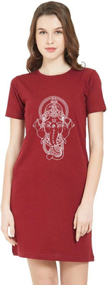HouseOfCommon Women T Shirt Grey Above Knee/Mid Thigh Length Dress