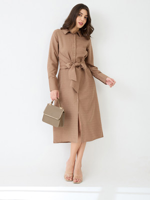 Globus Women Shirt Brown Midi/Calf Length Dress