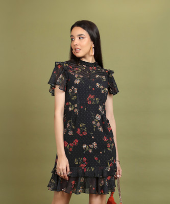 Tokyo Talkies Women Ruffled Multicolor Above Knee/Mid Thigh Length Dress