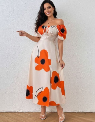 Leriya Fashion Women Ethnic Dress Multicolor Maxi/Full Length Dress