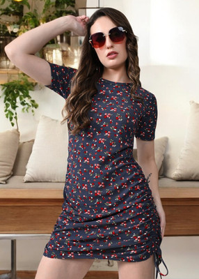 METRONAUT Women Bodycon Grey Above Knee/Mid Thigh Length Dress