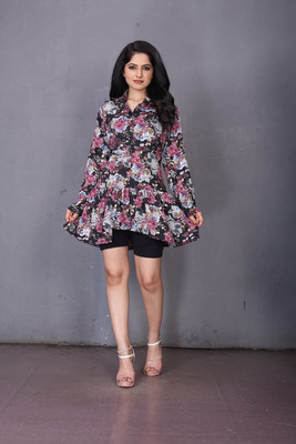 Parevadi Fashion Women Fit and Flare Multicolor Above Knee/Mid Thigh Length Dress
