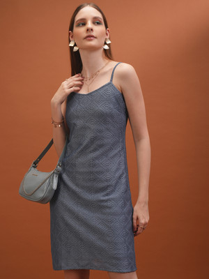 Tokyo Talkies Women Bodycon Grey Mini/Short Dress
