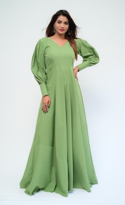 diyaz Women Gown Light Green Dress