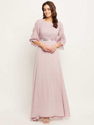 MADAME Women A-line Purple Dress