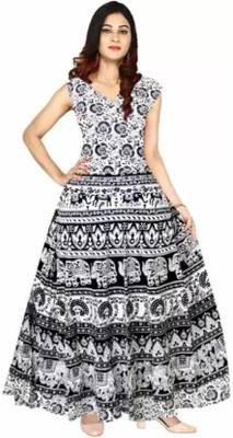 Tankavi Women A-line Black Maxi/Full Length Dress