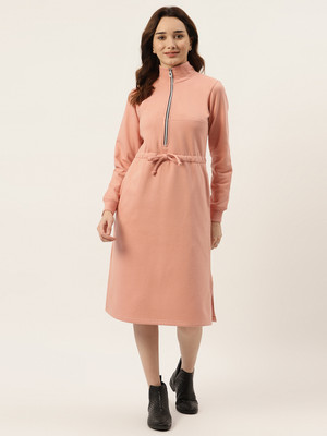 BRINNS Women Tiered Pink Below Knee Dress