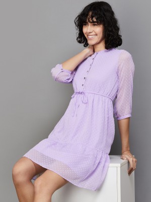 Fame Forever by Lifestyle Women Fit and Flare Purple Dress