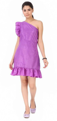 Trymisfit Women A-line Purple Mini/Short Dress