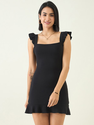 METRONAUT Women Bodycon Black Mini/Short Dress