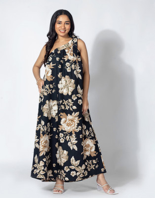Dressberry Women Fit and Flare Black Maxi/Full Length Dress