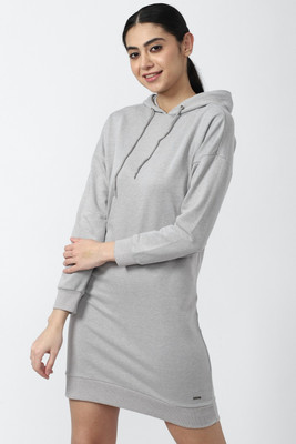VAN HEUSEN Women Sheath Grey Above Knee/Mid Thigh Length Dress