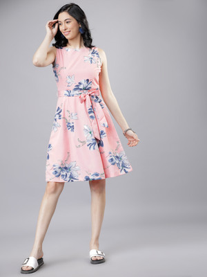 Tokyo Talkies Women A-line Multicolor Midi/Calf Length Dress