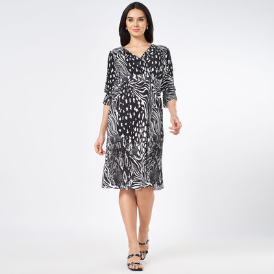 Annabelle by Pantaloons Women A-line Black Midi/Calf Length Dress