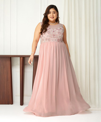 Miss Chase Women Maxi Pink Full Length Dress