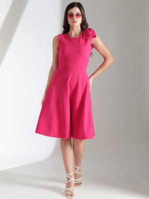 KOTTY Women Fit and Flare Pink Dress