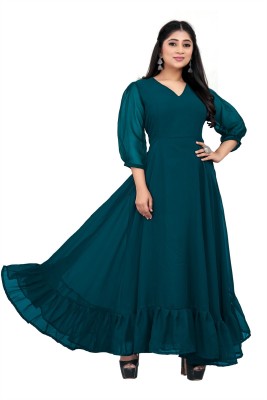 REYANS Women A-line Green Dress