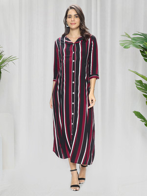 MomToBe Women A-line Multicolor Midi/Calf Length Dress