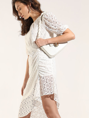 VERO MODA Women Sheath White Above Knee/Mid Thigh Length Dress
