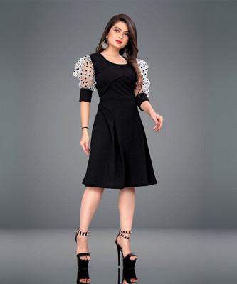 Deklook Women Bodycon Black Below Knee Dress