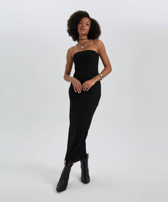 COLOR CAPITAL Women Bodycon Black Maxi/Full Length Dress