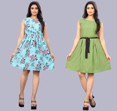 SARVOPAREE FASHION Women A-line Multicolor Knee Length Dress