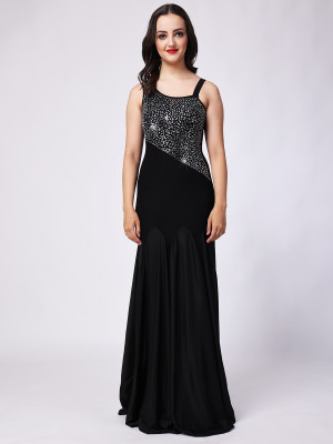 EastBay Women A-line Black Maxi/Full Length Dress